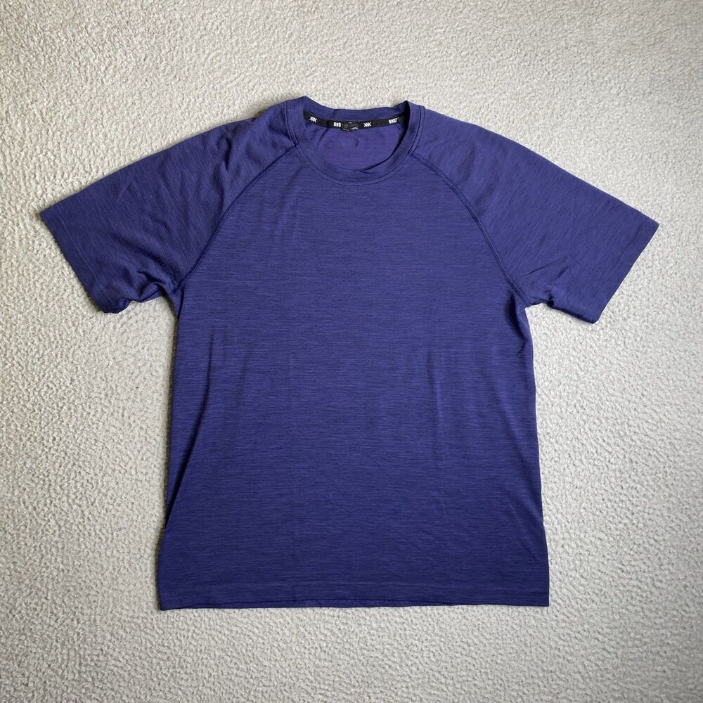 Rhone Shirt Mens Large Blue Short Sleeve Crewneck Athleisure Gym Performance